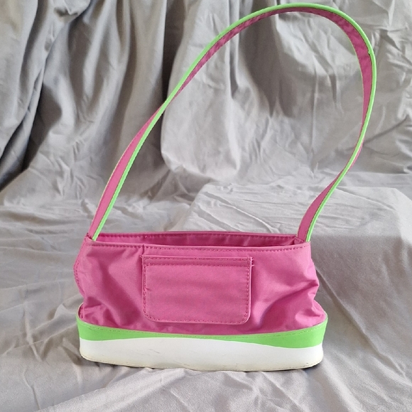 Handbags - Pink and Green Women's Shoulder Bag